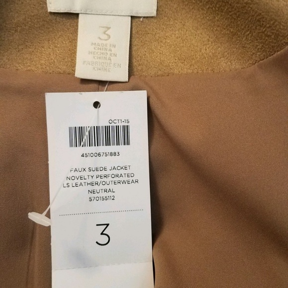 NWT Chicos Faux Suede Jacket Ladies - Picture 5 of 7